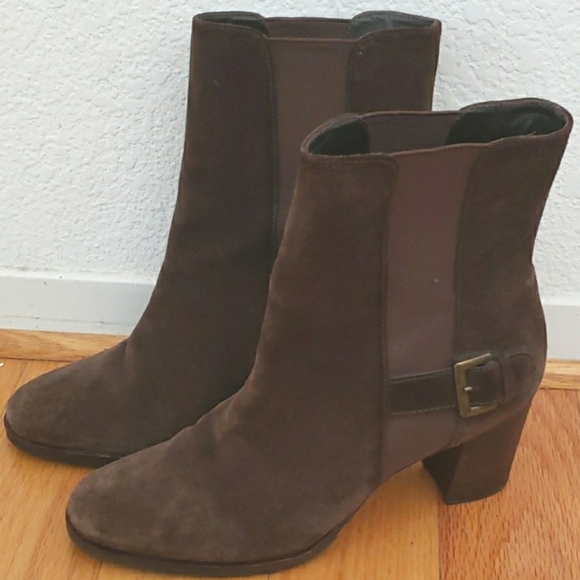 Cole Haan Chelsea Brown Ankle Strap Heeled Boots Size 7.5 - Picture 11 of 11